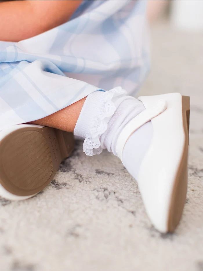 3-Pack White Ruffle Ankle Socks