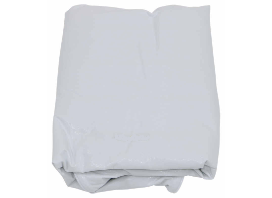 White Vinyl RV Air Conditioner Cover Installed on Rooftop Unit - Outdoor Lifestyle | United RV Parts