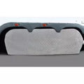 ADCO Triple Axle Tyre Gard Diamond Plated Vinyl RV Tire Cover Installed - Front View | United RV Parts