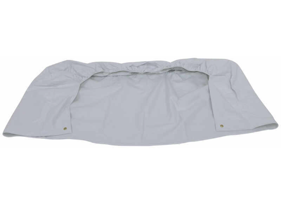 White ADCO Triple Axle Tyre Gard 3983 RV Tire Cover Unfolded with Grommets - Flat Lay | United RV Parts