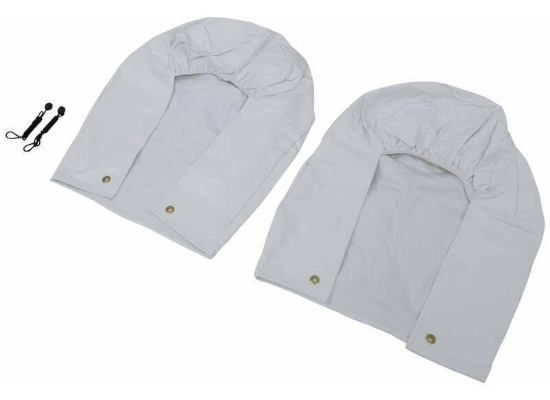 White ADCO Ultra Tyre Gard RV Tire Covers Inside View Showing Elastic Edge and Brass Grommets | United RV Parts