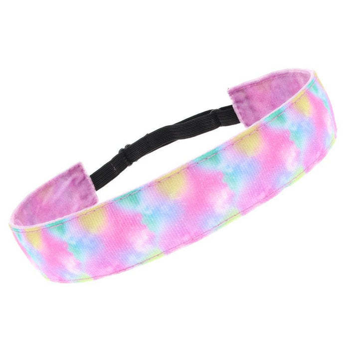 Adjustable No Slip Purple Tie Dye Headband