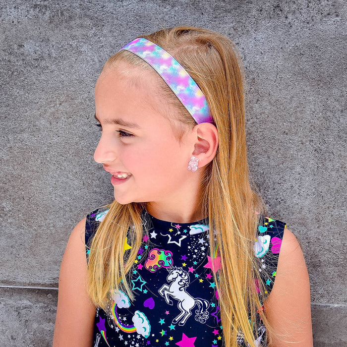 Adjustable No Slip Purple Tie Dye Headband