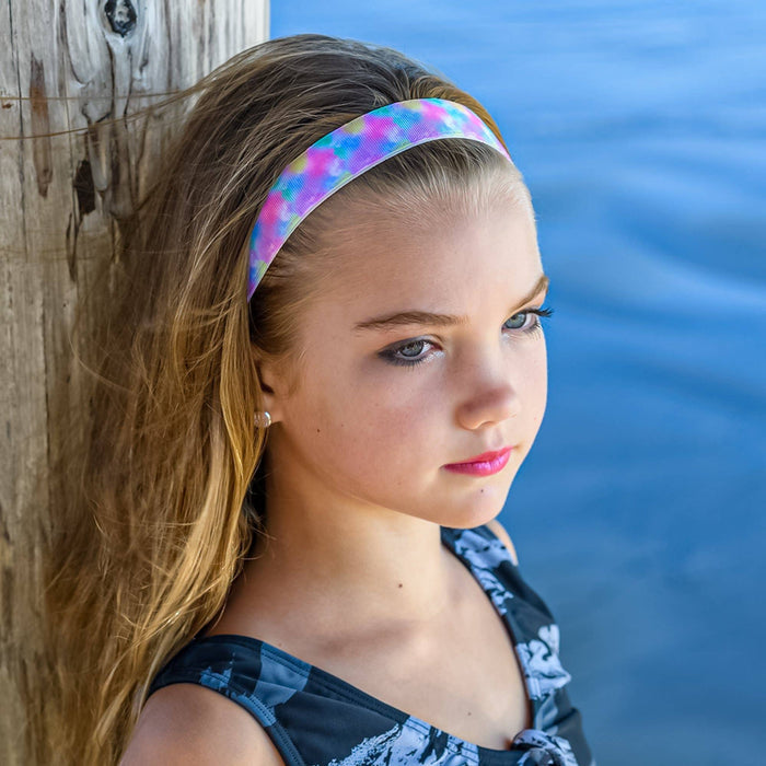 Adjustable No Slip Purple Tie Dye Headband
