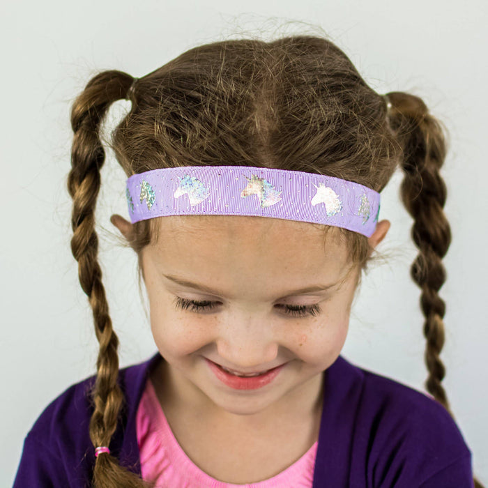 Adjustable No Slip Purple Unicorn Headband