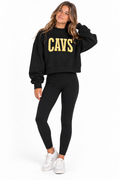 ADULT Cavaliers Gingham Crop Mock Neck Sweatshirt