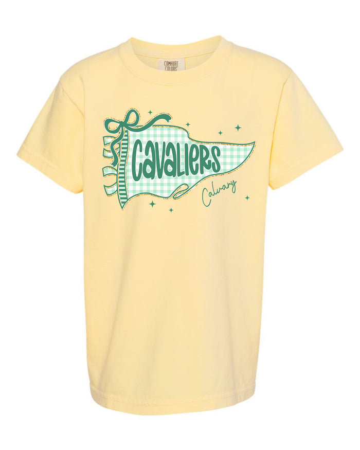 Adult Cavaliers Gingham Pennant Flag T-shirt