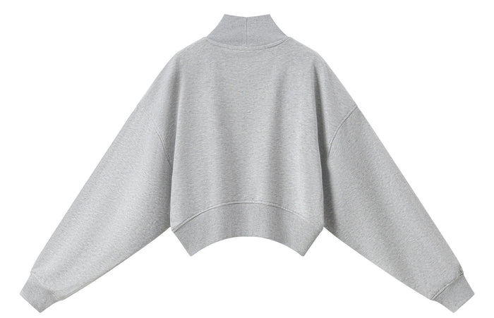 ADULT Cavaliers Green Gingham Crop Mock Neck Sweatshirt