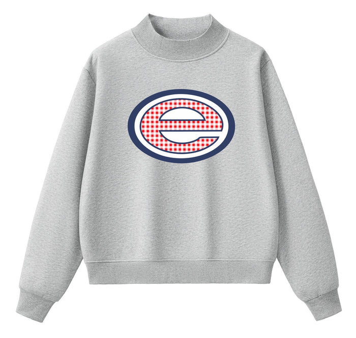 ADULT Evangel E Gingham Mock Neck Sweatshirt and Shorts