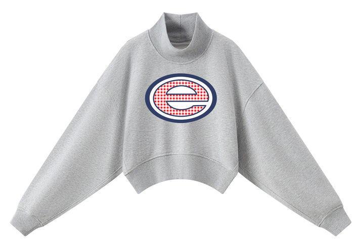 ADULT Evangel E Gingham Mock Neck Sweatshirt and Shorts