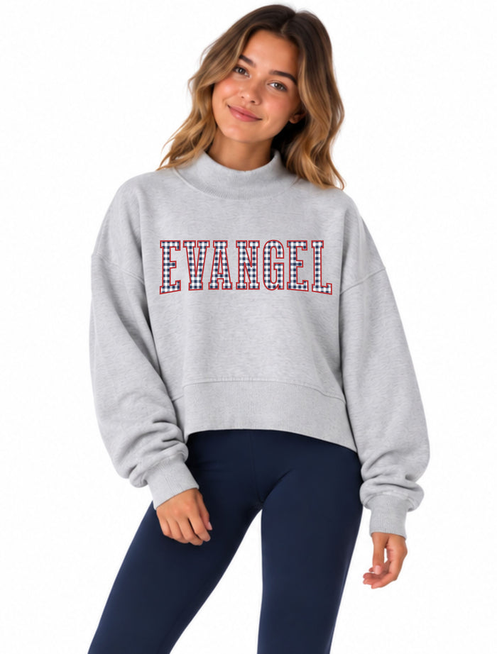 ADULT Evangel Gingham Mock Neck Sweatshirt and Shorts