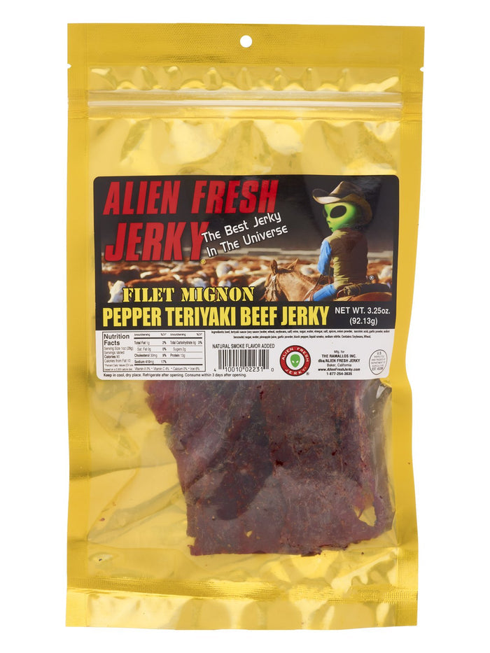 Alien Fresh Beef Jerky Pepper Teriyaki 3.25oz