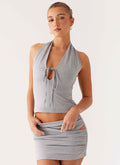 Amia Halter Top - Grey Marle