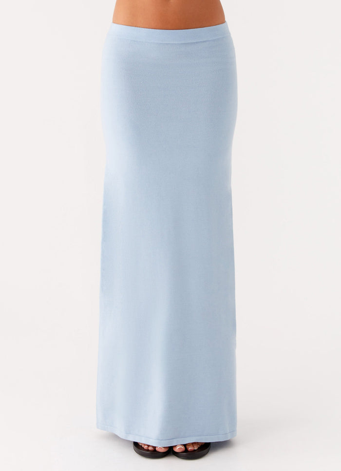 Anastasia Knit Maxi Skirt - Blue