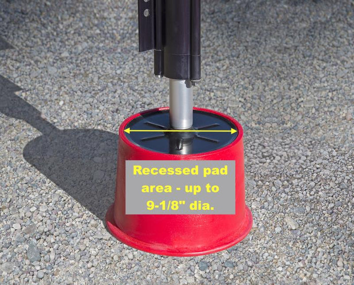 Red Jack Block Recessed Pad Detail - 9-1/8 Inch Diameter Specification | United RV Parts