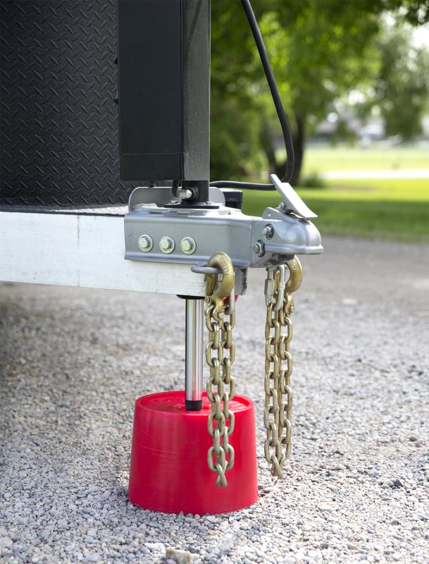 Red Andersen Jack Block Under Trailer Stabilizer - Installation Example | United RV Parts