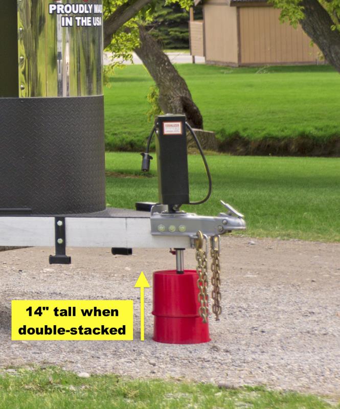 Double Stacked Jack Blocks 14 Inch Height - Close-up Installation View | United RV Parts