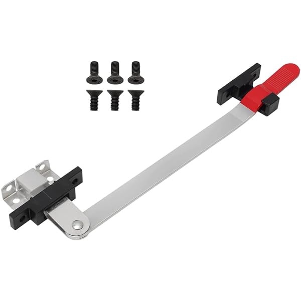 Red Handle RV Exit Window Latch with Mounting Hardware - Complete View | United RV Parts