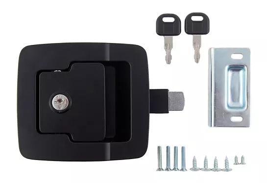 Black AP Products Fastec Baggage Door Slam Lock Kit with Keys and Hardware - Full Set | United RV Parts