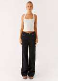 Back Again Straight Leg Denim Jeans - Black