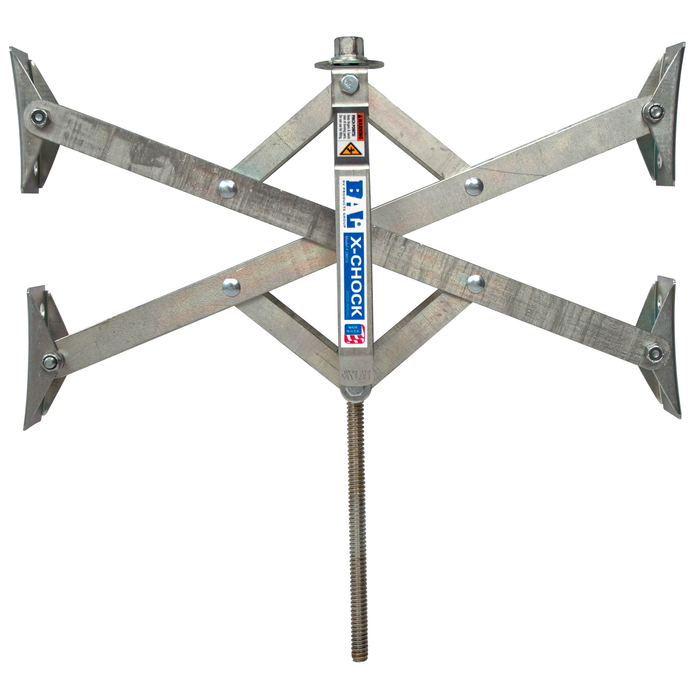 Silver Metal BAL X-Chock XL 28014 Wheel Stabilizer - Full View | United RV Parts