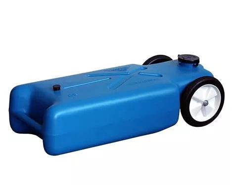 Blue Polyethylene Barker Tote-Along 15 Gallon Portable Waste Tank - Side View | United RV Parts