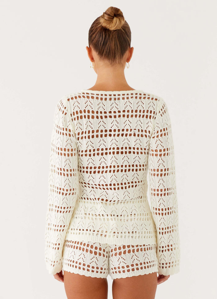Baylock Crochet Shorts White 3