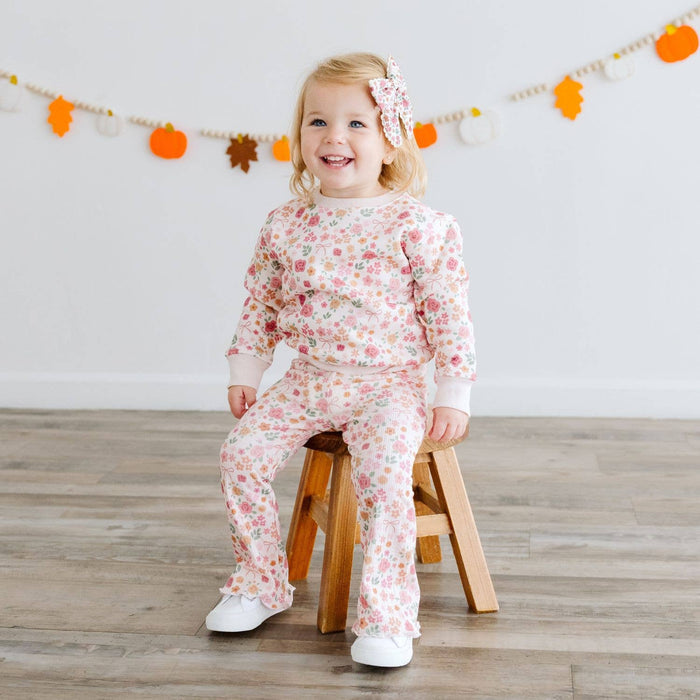 Berry Floral Flare Legging