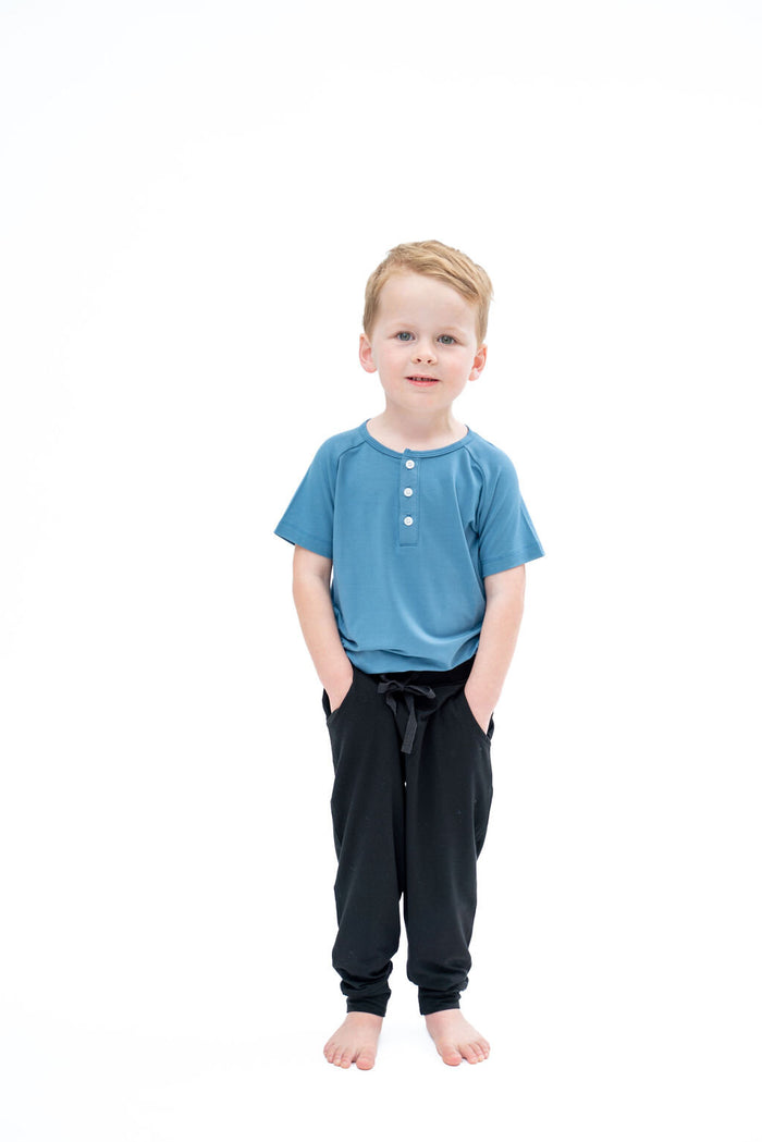 Black Bamboo Slacker Pocket Baby Pant