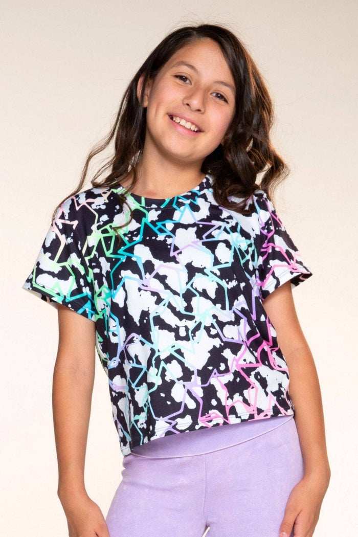Black Cream Rainbow Star Simply Soft Easy Tee