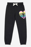 Black Rainbow Heart Bolt Cloud Soft Sweatpant