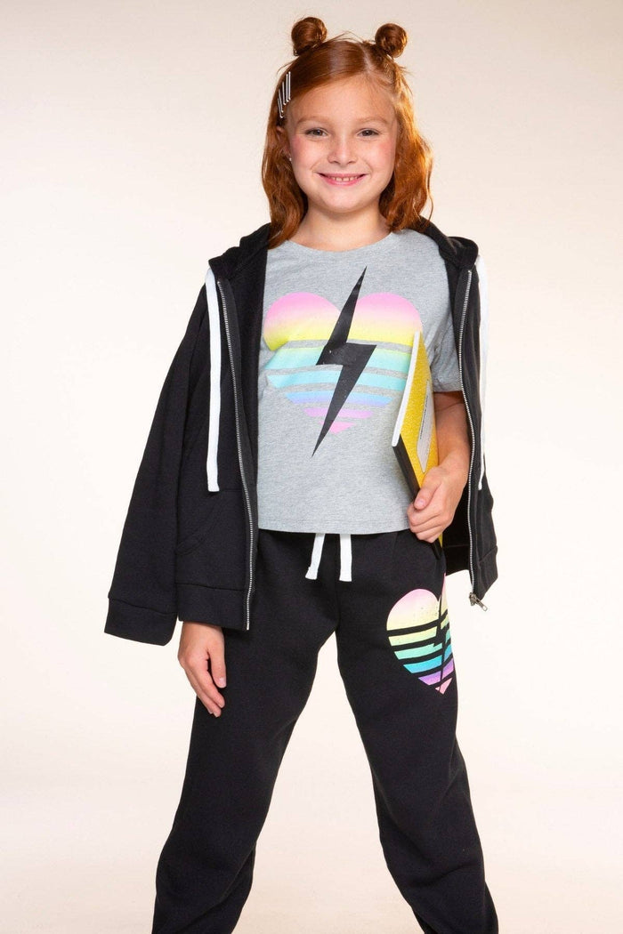 Black Rainbow Heart Bolt Cloud Soft Sweatpant