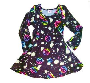Black Smile Baby L/S Fit + Flare Dress