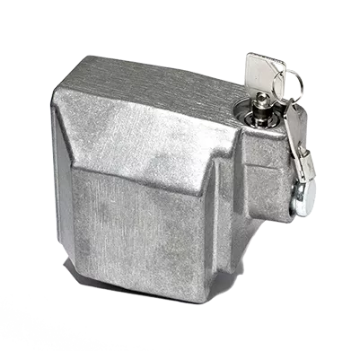 Silver Cast Aluminum Blaylock TL-22 Bulldog Coupler Lock - Side Angle | United RV Parts