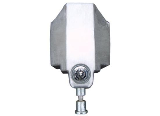 Silver Aluminum Bulldog Coupler Lock - Bottom View with Pin System | United RV Parts