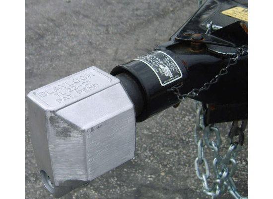 Blaylock TL-22 Coupler Lock Installed on Black RV Hitch - Real World Application | United RV Parts