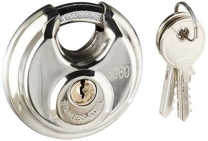 Stainless Steel Trailer Disc Lock with Keys - Front View | United RV Parts