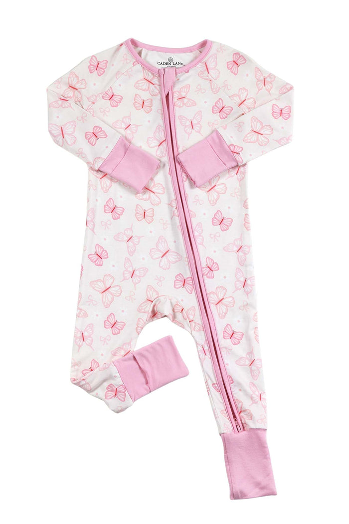 Blooming Butterflies Convertible Bamboo Zip Romper