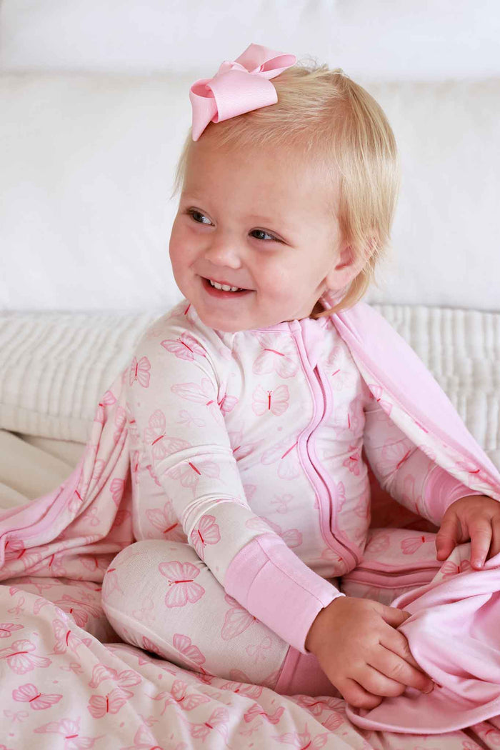 Blooming Butterflies Convertible Bamboo Zip Romper