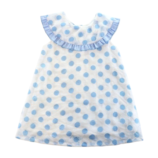 Blue Dotted Sheer Dress