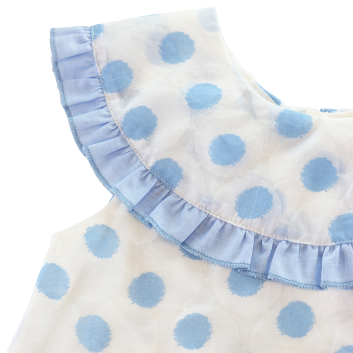 Blue Dotted Sheer Dress