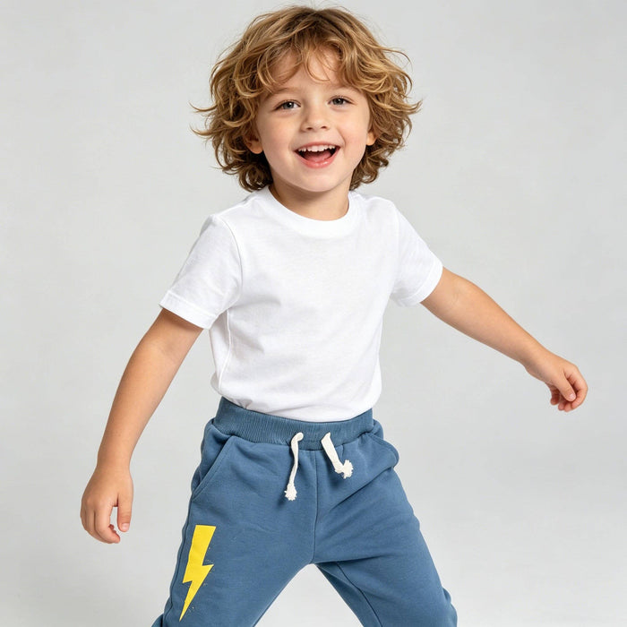 Blue Lightning Bolt Knit Jogger Set