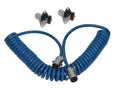 Blue Ox BX8861 4 Wire Coiled Cable Extension with Chrome Plug Adapters - Full Kit View | United RV Parts