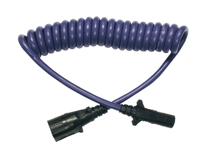 Blue Ox BX88206 Coiled Electrical Cable - Both Connectors Side View | United RV Parts