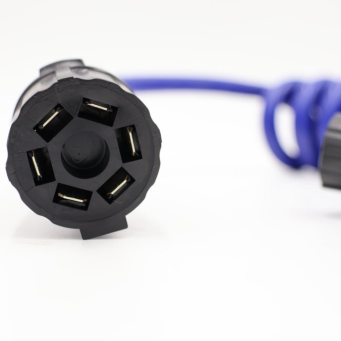 Black 6-Way Round Electrical Connector - Pin Configuration View | United RV Parts