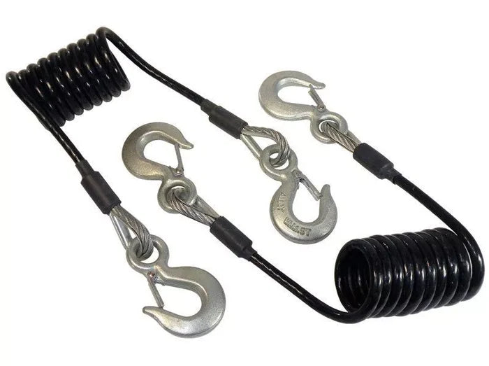 Blue Ox BX88197 10000 lb Safety Cable with Swivel Hooks - Angled View | United RV Parts