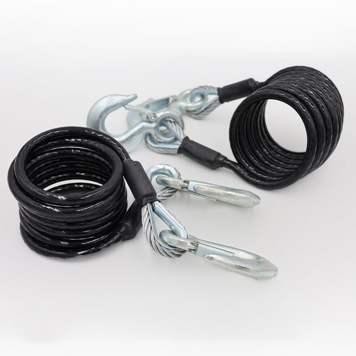 Blue Ox BX88197 Safety Cables Kit Pair Coiled with Hook Ends - Top Angle | United RV Parts