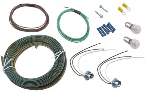 Blue Ox BX8869 Tail Light Wiring Kit with Bulbs and Connectors - Overhead View | United RV Parts
