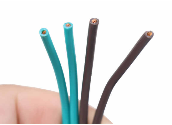 Teal and Brown Copper-Core Wiring Strands - Close-Up Detail | United RV Parts