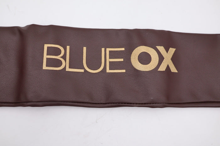Brown Vinyl Blue Ox Tow Bar Cover - Logo Detail Close-up | United RV Parts